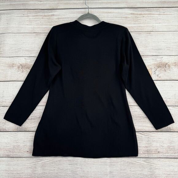 Exclusively Misook Asian Toggle Clasp Tunic Women's Size XS Petite Black‎ - Picture 2 of 11
